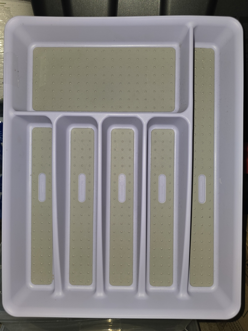 NWOT - Lavender and Beige Cutlery Tray Organizer